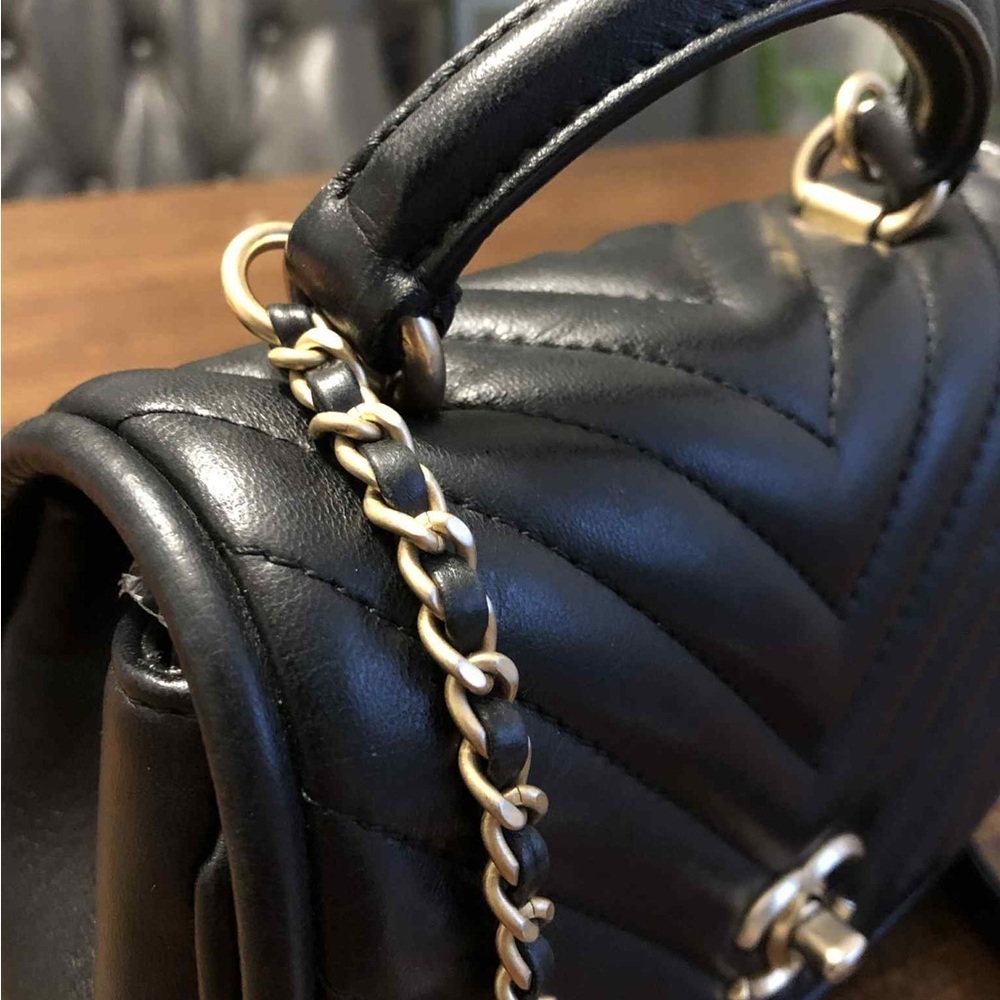 Chanel Black Quilted Mini Calfskin Leather Handbag - Picture 8 of 16